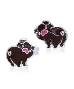 Brown Pig Kid Stud Earring STS-3807 (CO4+CO14)